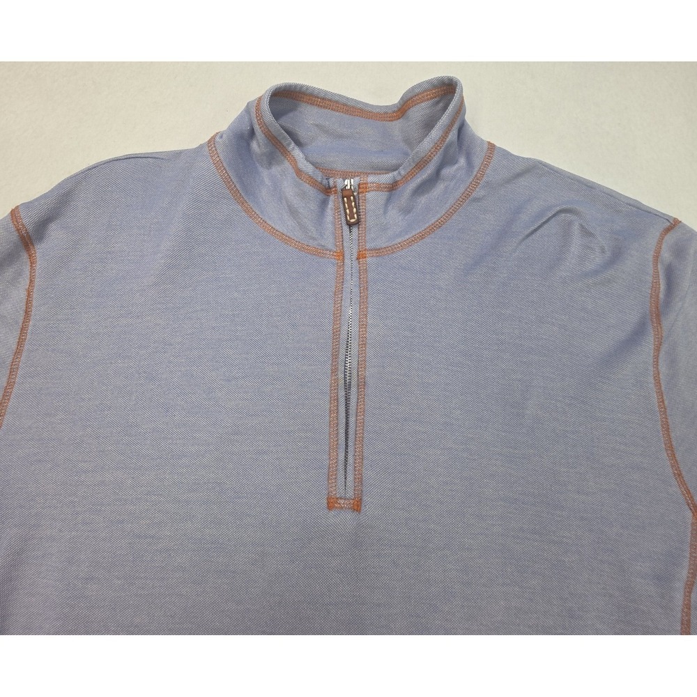 J.L. Powell Pullover Shirt Pullover Men's XL Blue 1/4 Zip Sleeve Pocket - Picture 5 of 12